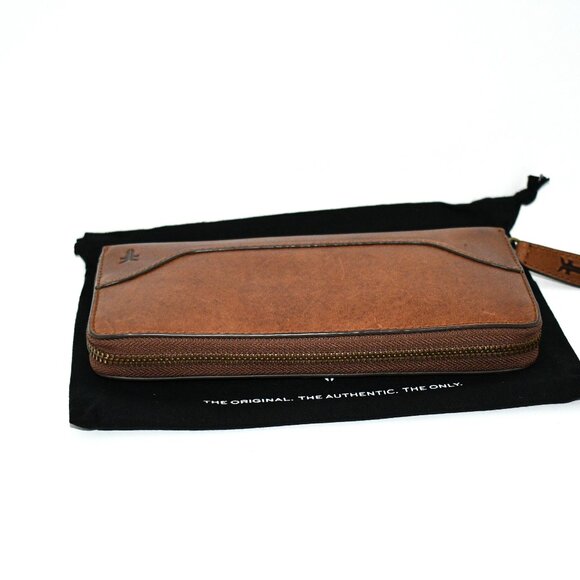 Frye Melissa Leather Zip Wallet in Cognac #DB135 NWT - Picture 4 of 5